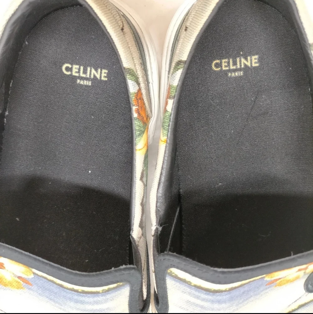 CELINE SNEAKERS MEN BLUE COTTON